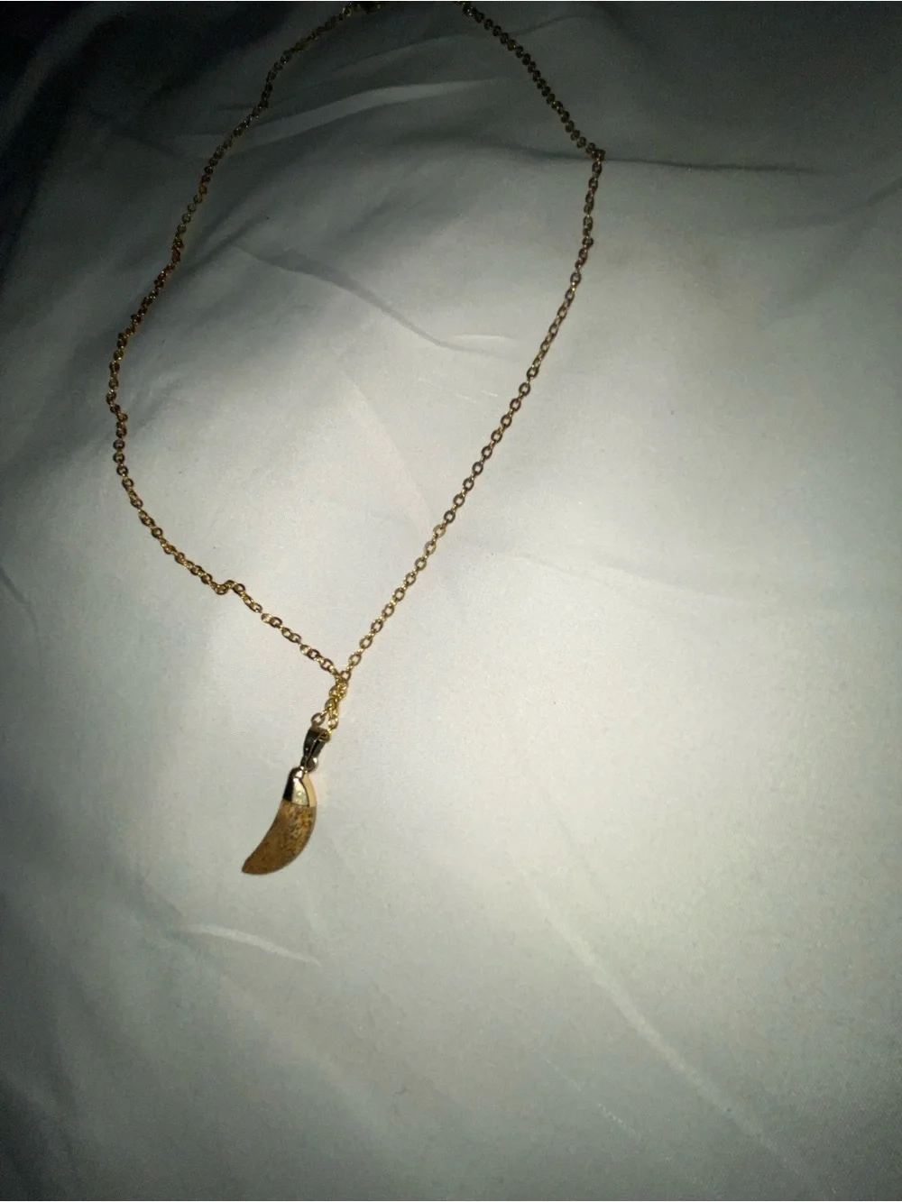 Gold  plated Crescent Pendant Necklace - Women Jewelry